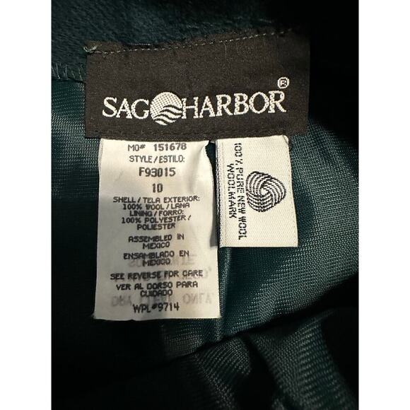 Sag Harbor 100% Wool Lined Skirt Size 10 Office Workwear Work Front Slit - Picture 4 of 6